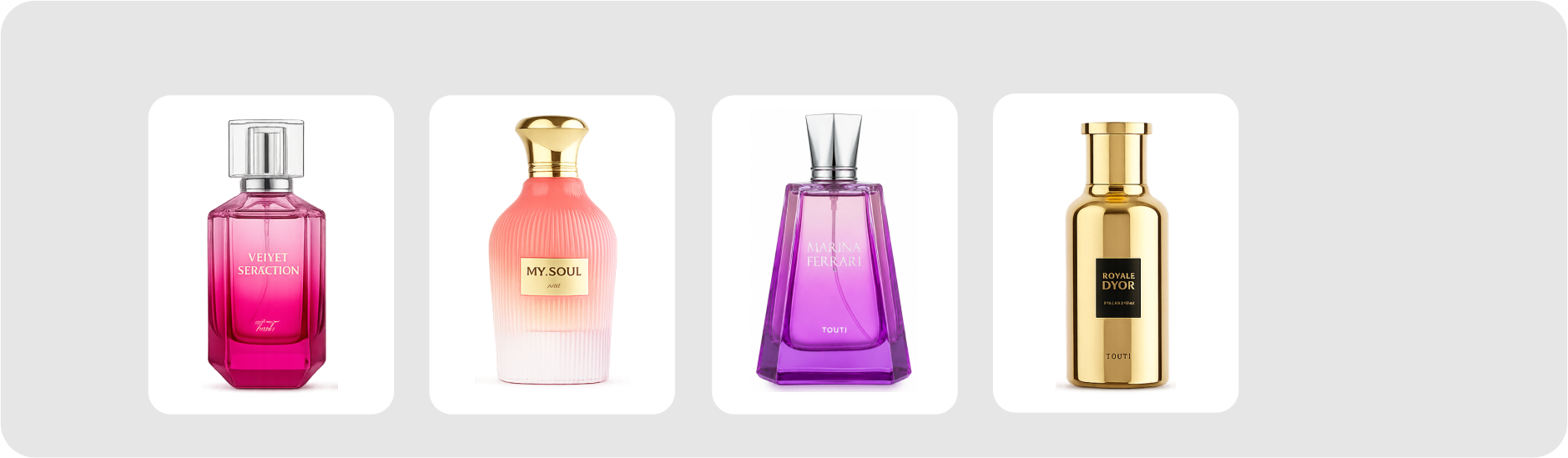 Seleção de perfumes femininos TOUTI